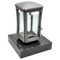 Grablaterne 94120 aus Aluminium auf Granitsockel Nero Impala