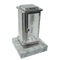 Grablaterne EMSL01 aus Edelstahl auf Granitsockel Viscont White