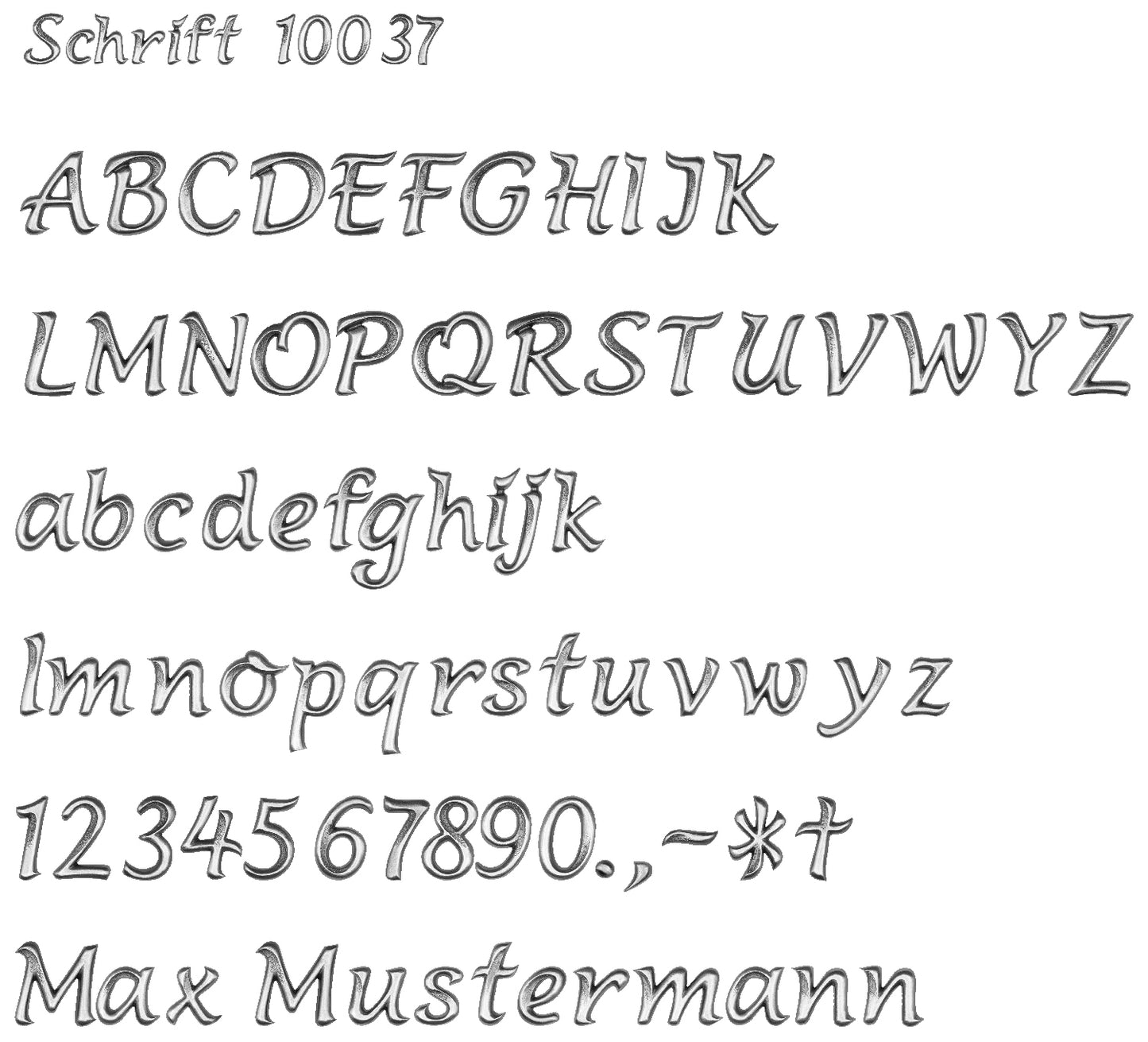 Schrift aus Bronze oder Aluminium Grabschrift 1037 wetterfest