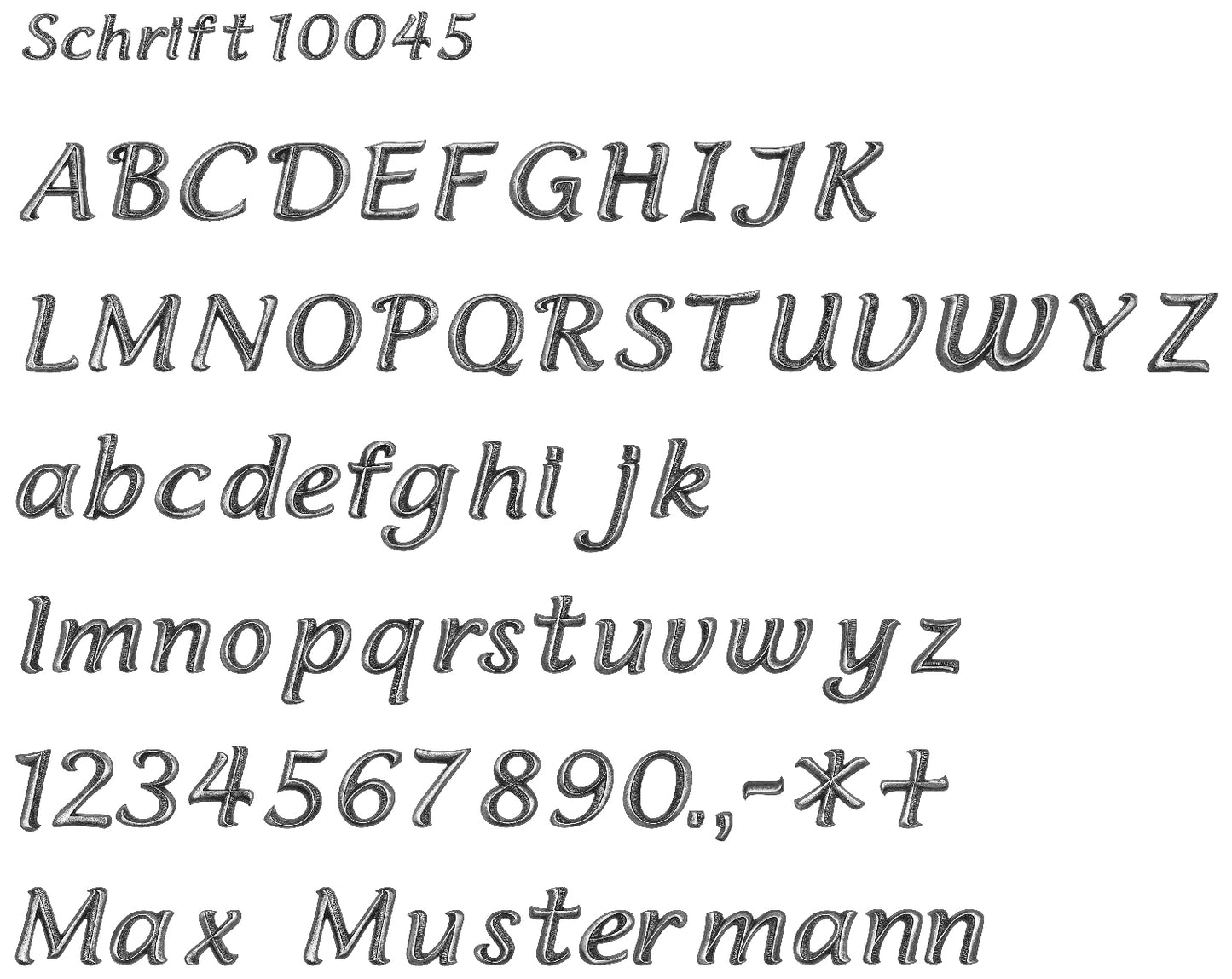 Schrift aus Bronze oder Aluminium Grabschrift 1045 wetterfest