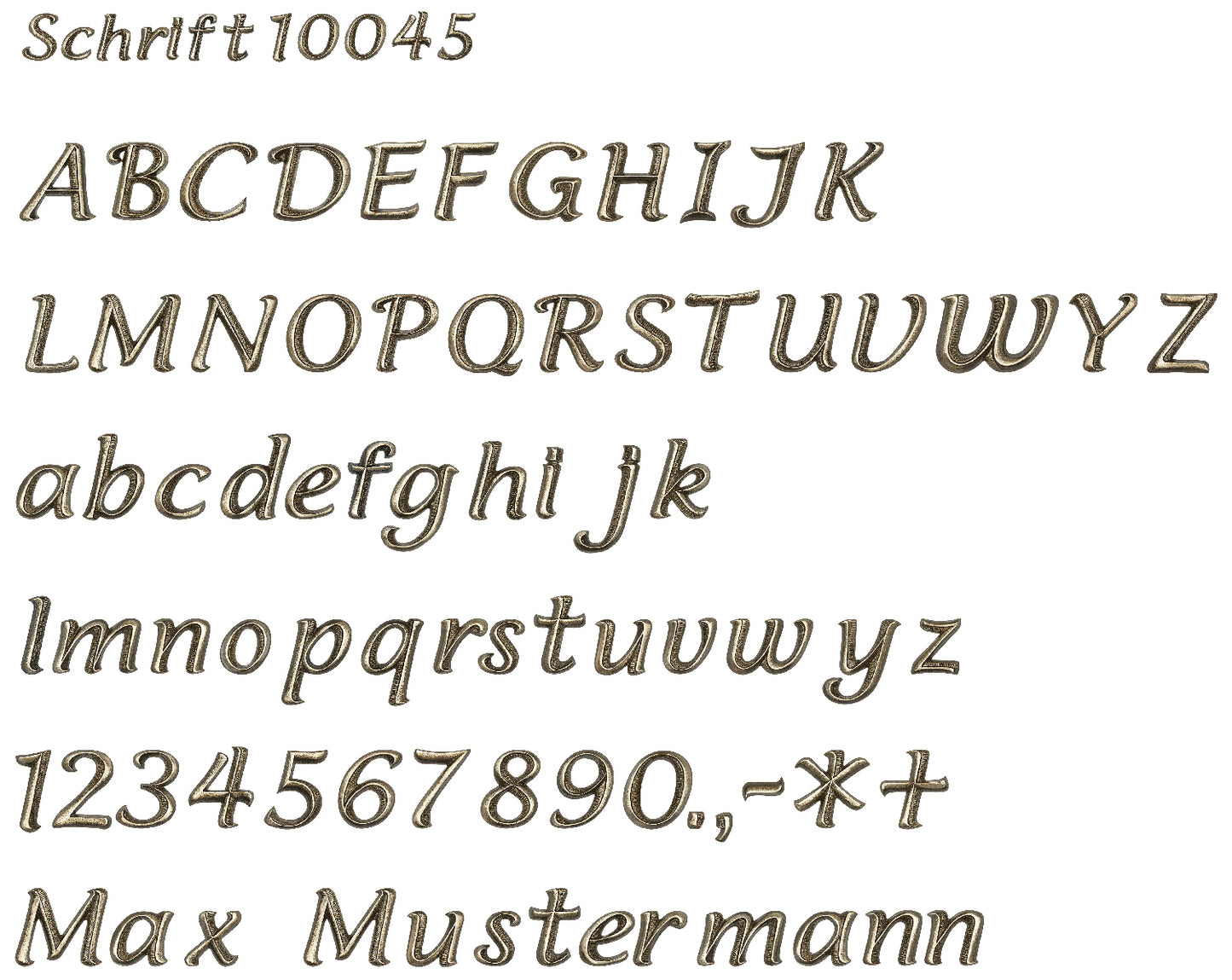 Schrift aus Bronze oder Aluminium Grabschrift 1045 wetterfest