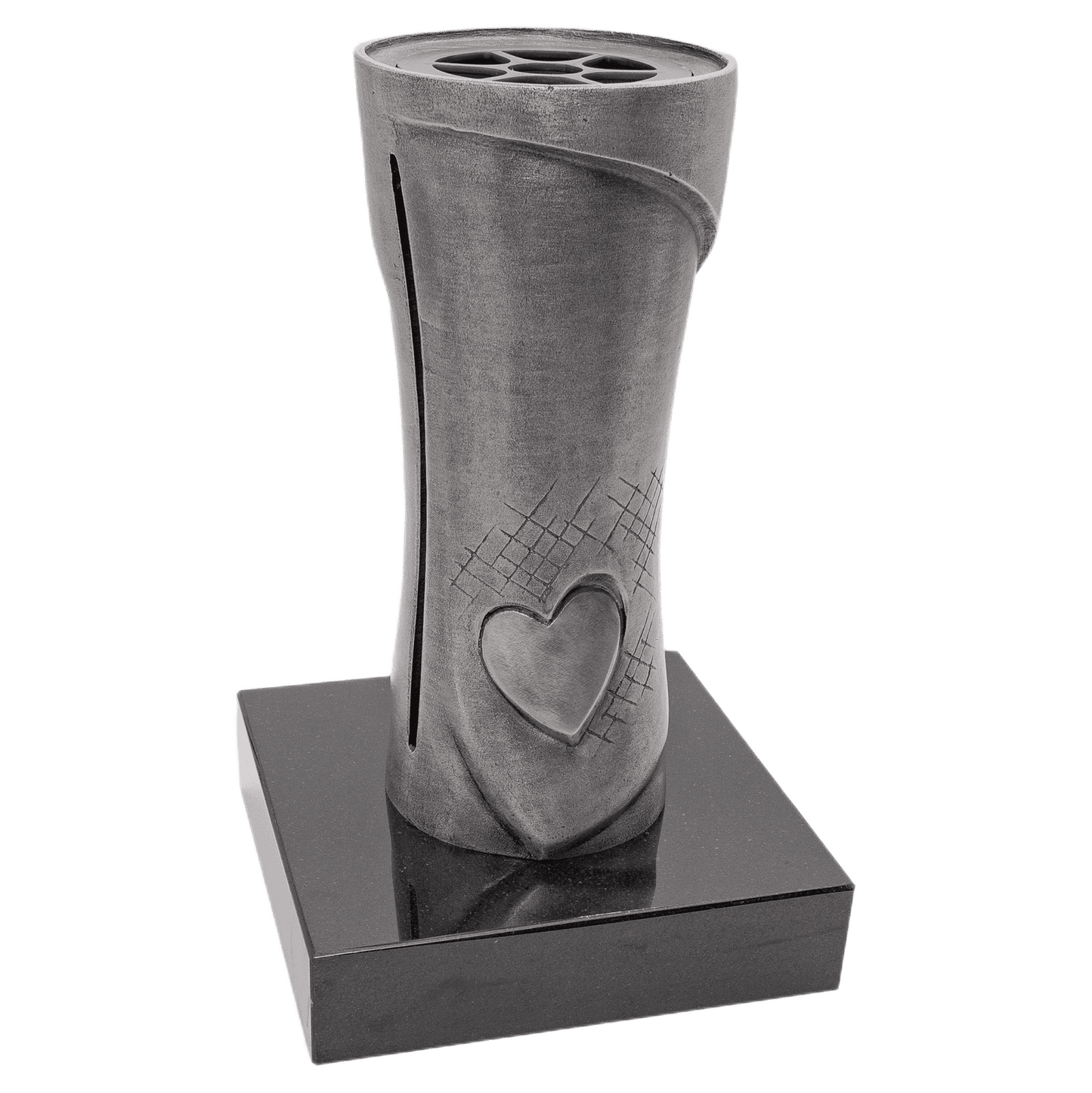 Grabvase 58170 aus Aluminium auf Granitsockel Black