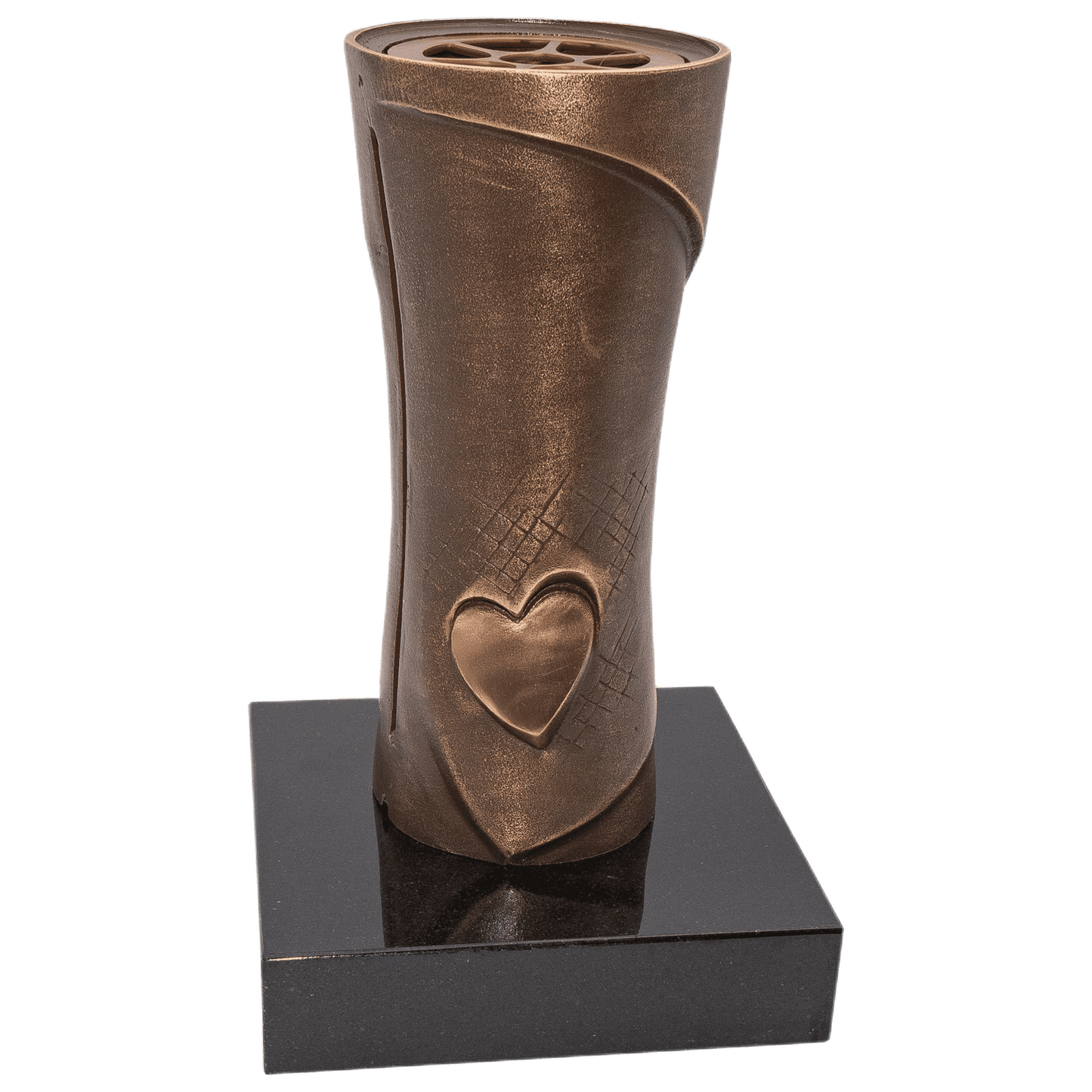 Grabvase 58170 aus Bronze auf Granitsockel Black