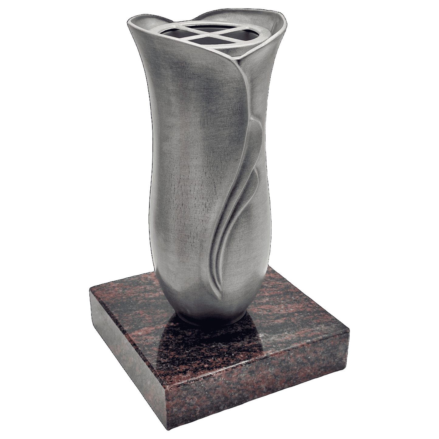 Grabvase 98720 aus Aluminium auf Granitsockel Aurindi