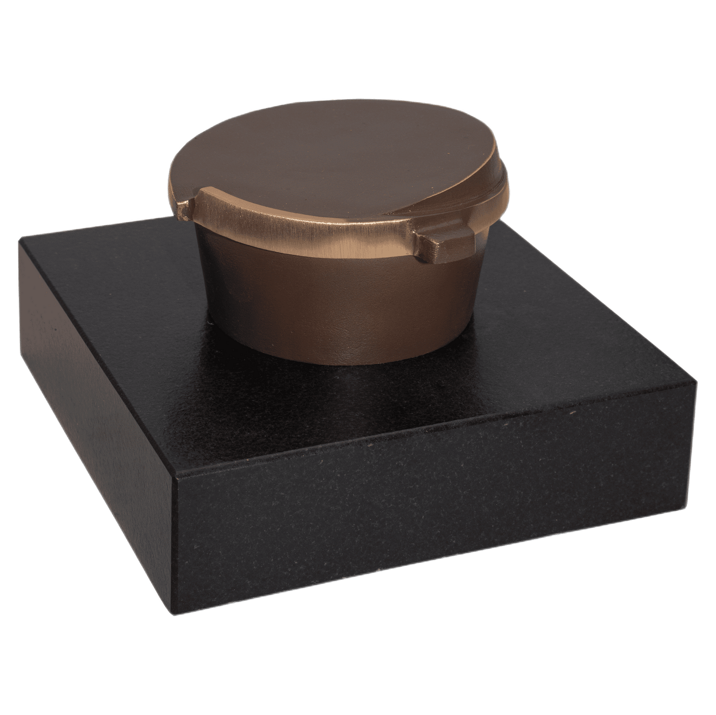 Weihwasserkessel 59001 aus Bronze auf Granitsockel Black