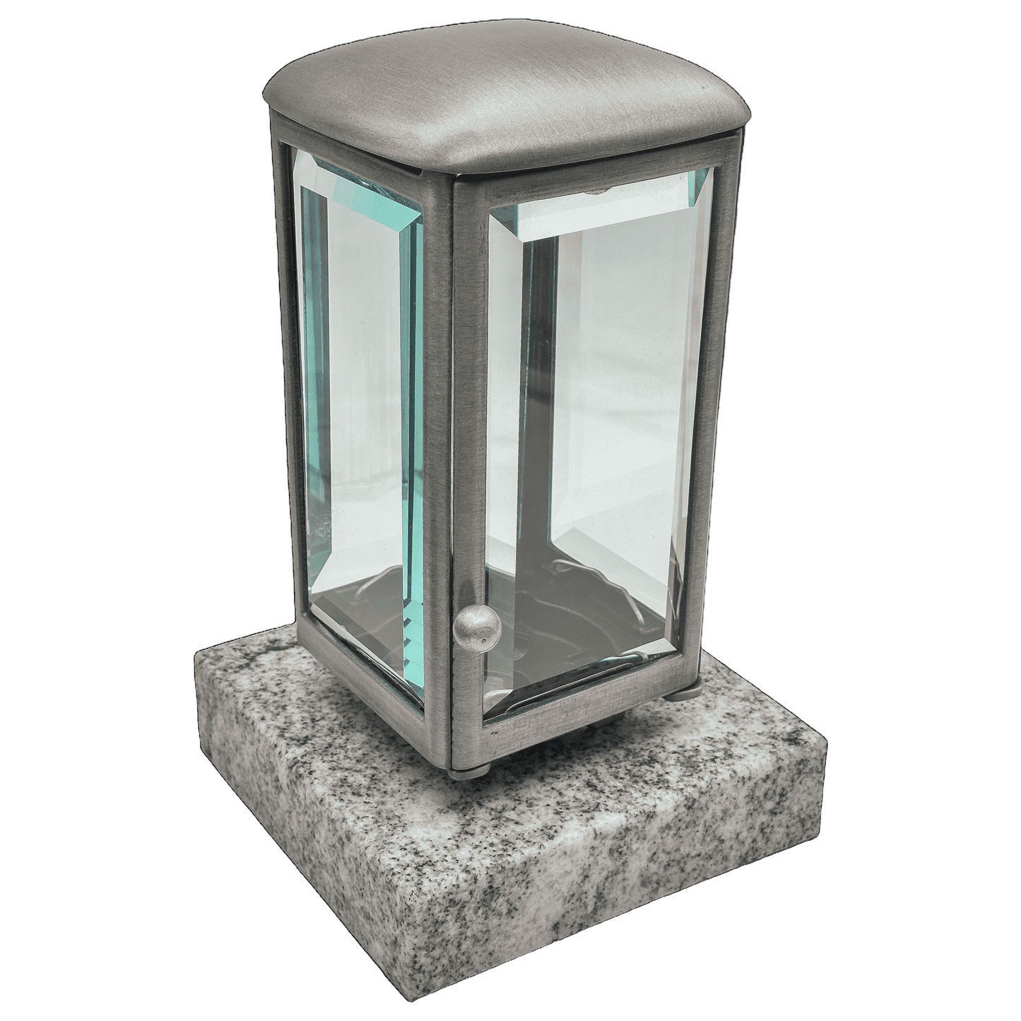 Grablaterne 1463 aus Aluminium auf Granitsockel Viscont White