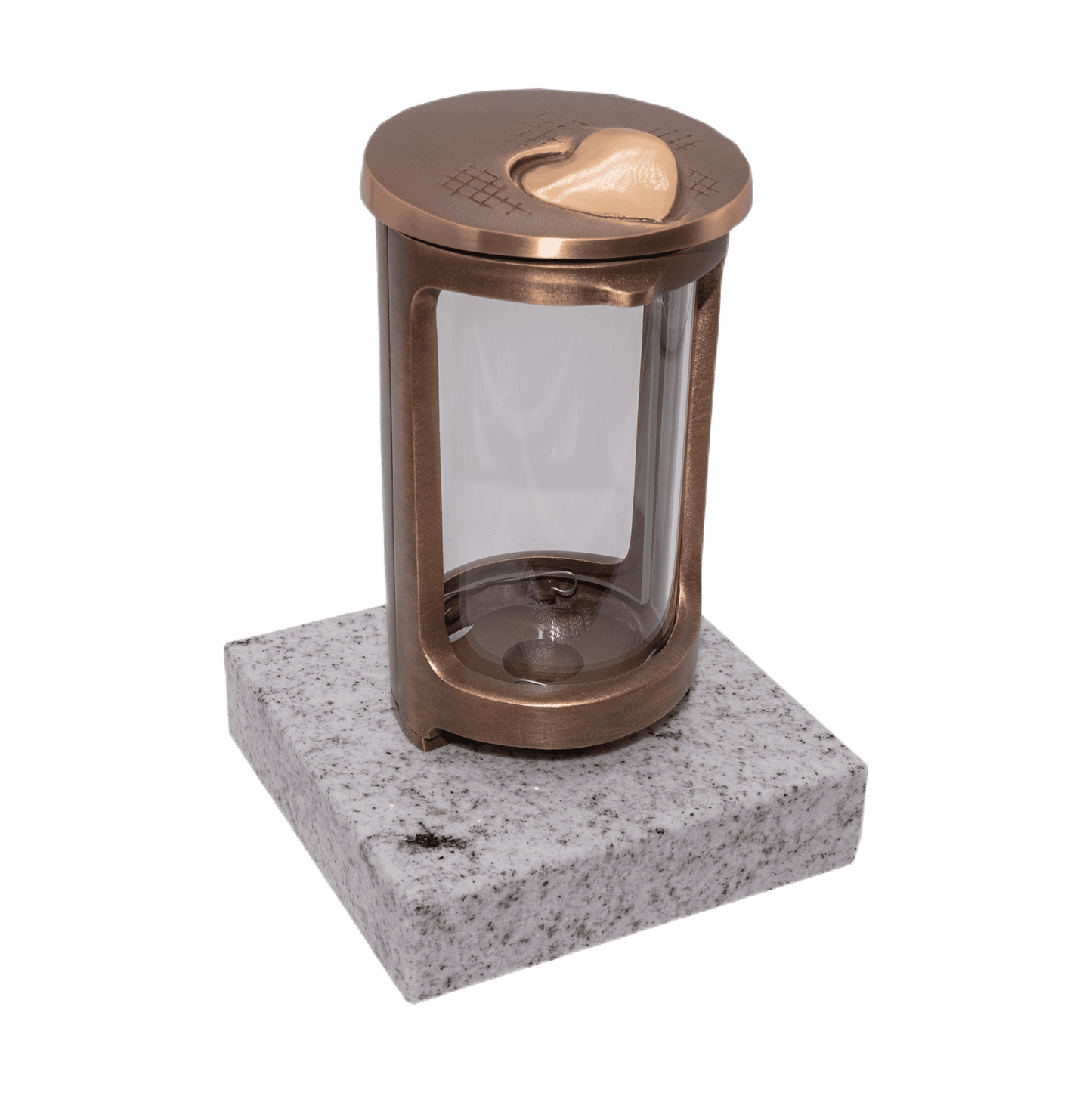 Grablaterne 57175 aus Bronze auf Granitsockel Viscont White