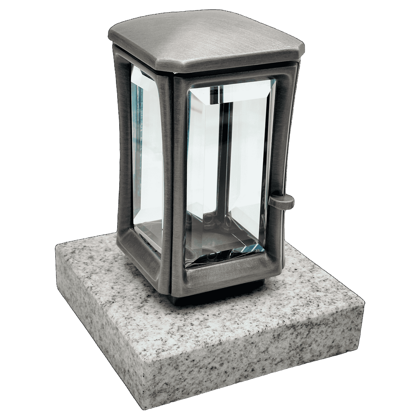 Grablaterne 94120 aus Aluminium auf Granitsockel Viscont White