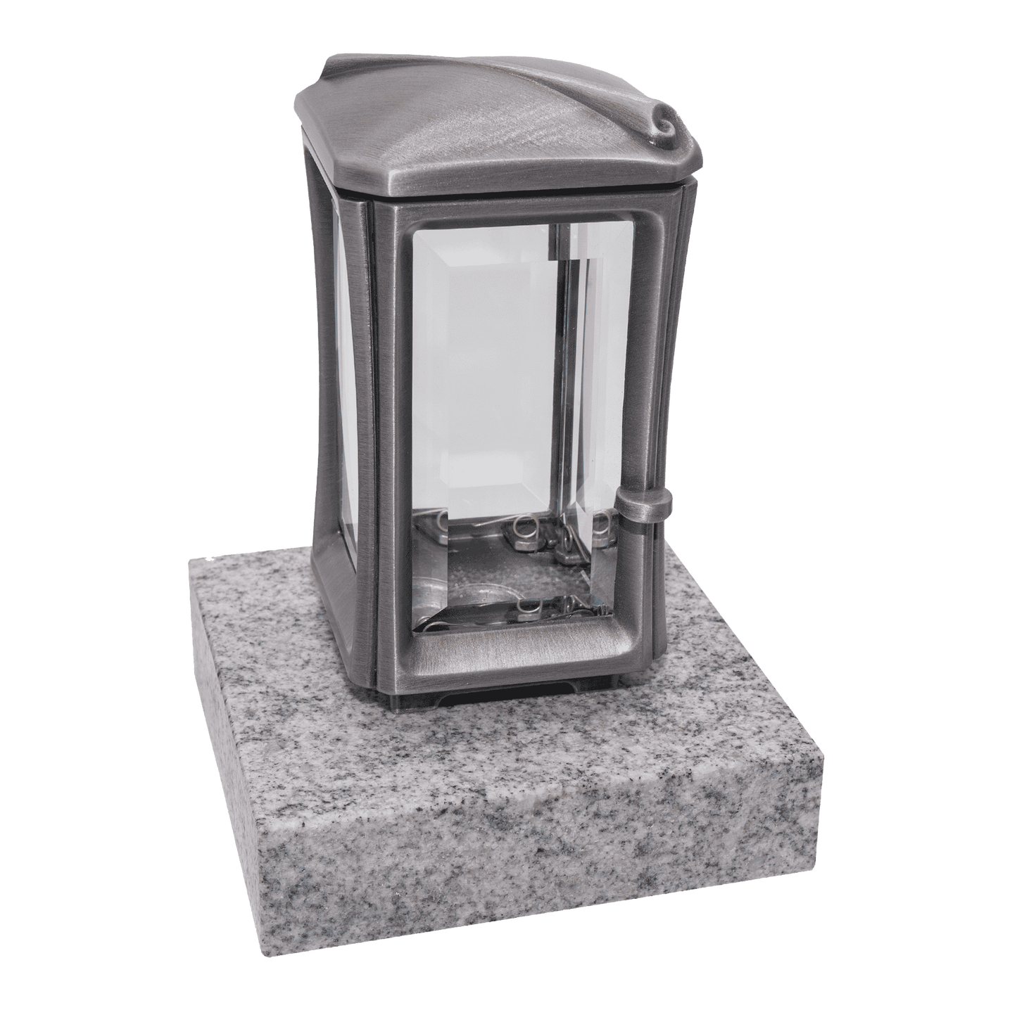 Grablaterne 94681 aus Aluminium auf Granitsockel Viscont White