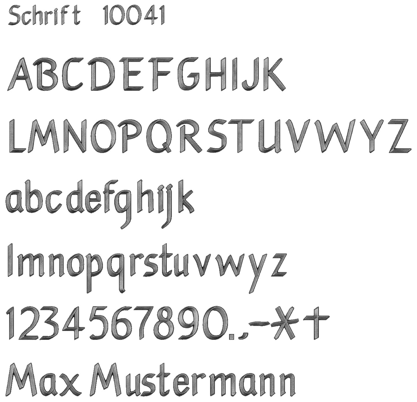 Schrift aus Bronze, oder Aluminium Grabschrift 1041 wetterfest
