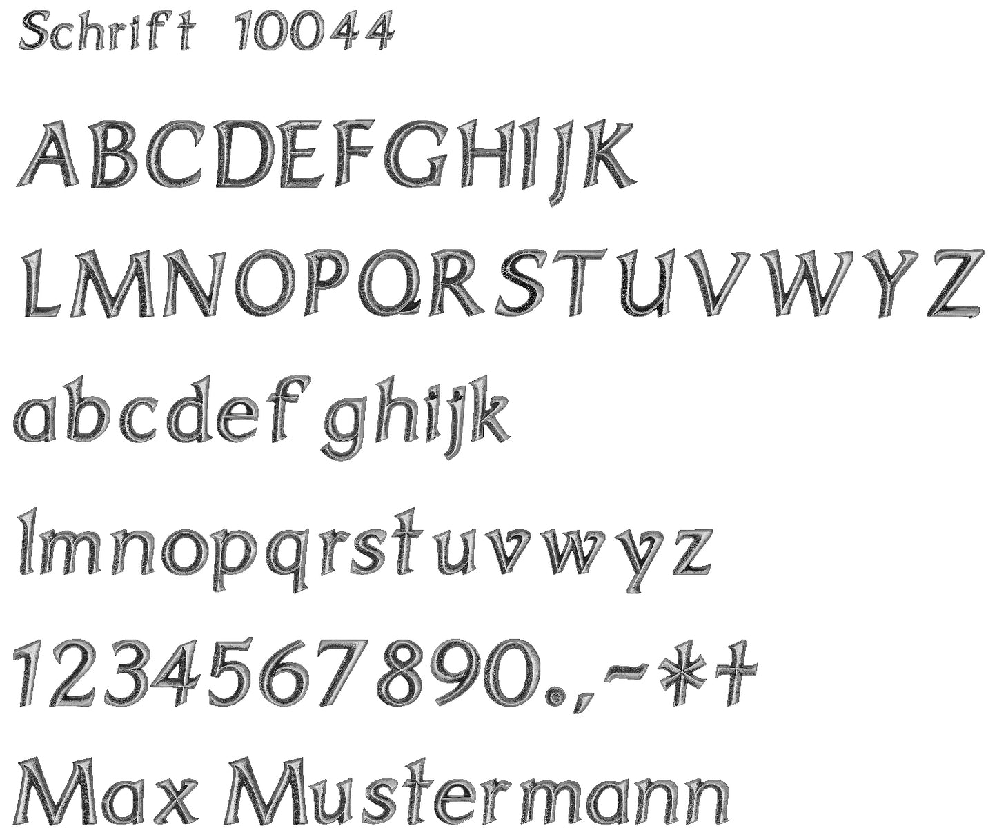 Schrift aus Bronze oder Aluminium  Grabschrift 1044 wetterfest