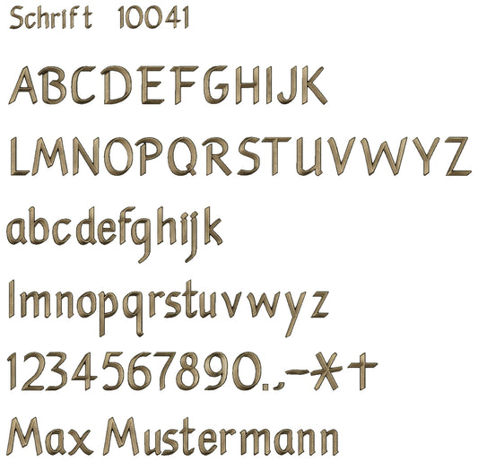 Schrift aus Bronze, oder Aluminium Grabschrift 1041 wetterfest