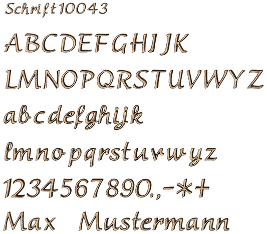 Schrift aus Bronze, oder Aluminium Grabschrift 1043 wetterfest