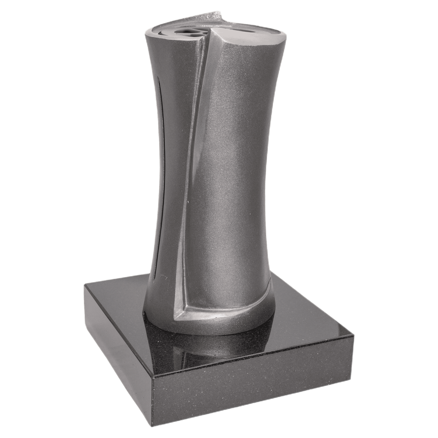 Grabvase 58001 aus Aluminium auf Granitsockel Black