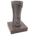 Grabvase 58170 aus Aluminium auf Granitsockel Aurindi