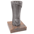 Grabvase 58170 aus Aluminium auf Granitsockel Multicolor