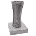 Grabvase 58170 aus Aluminium auf Granitsockel Viscont White