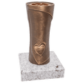 Grabvase 58170 aus Bronze auf Granitsockel Viscont White