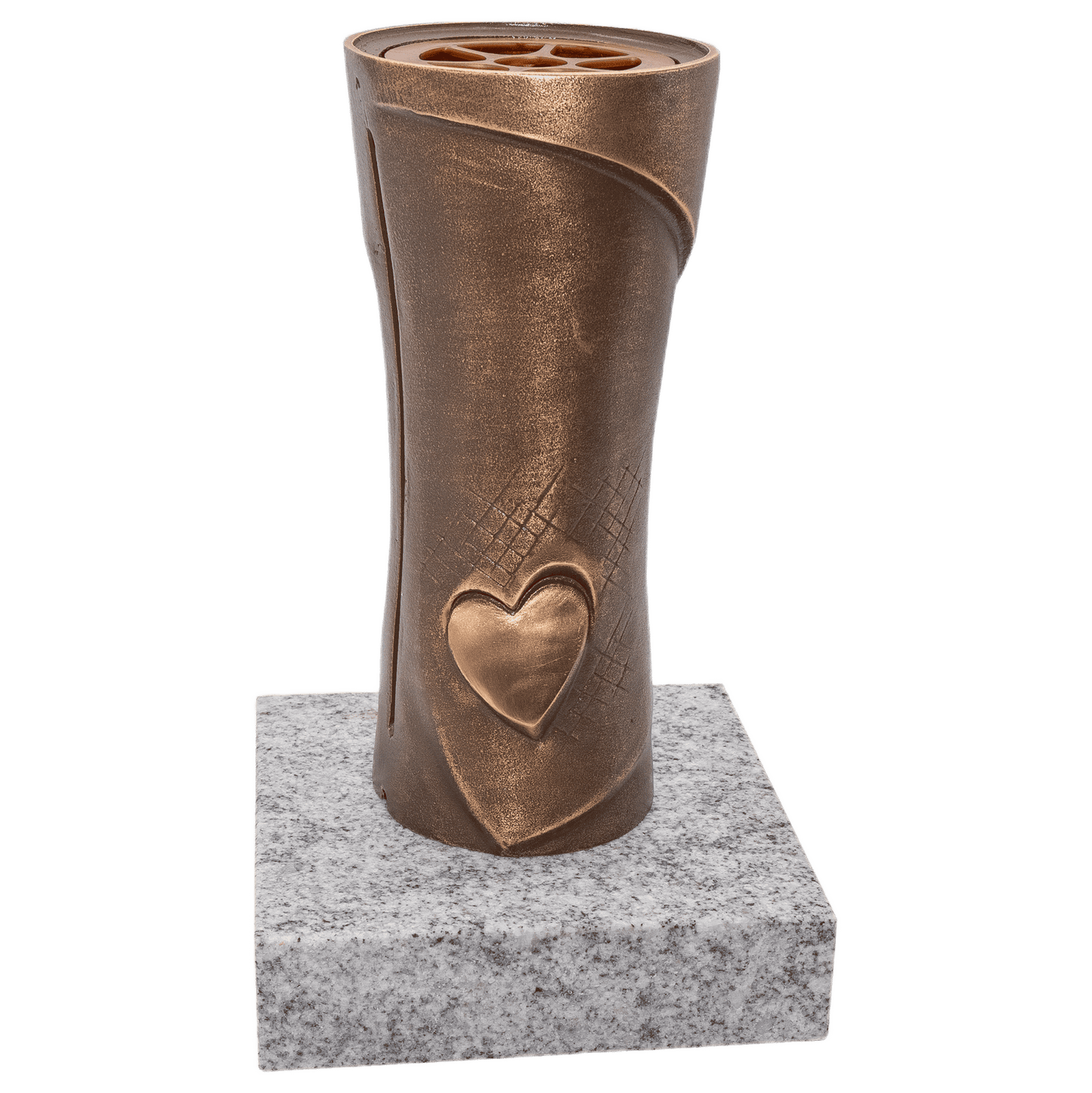 Grabvase 58170 aus Bronze auf Granitsockel Viscont White