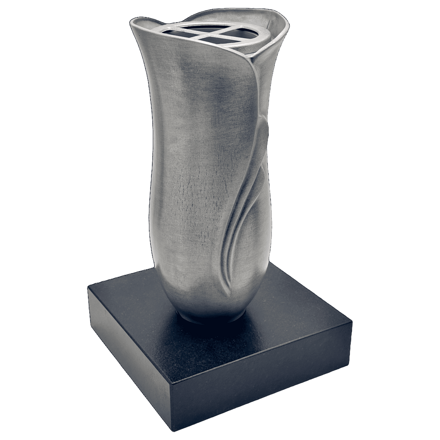Grabvase 98720 aus Aluminium auf Granitsockel Black