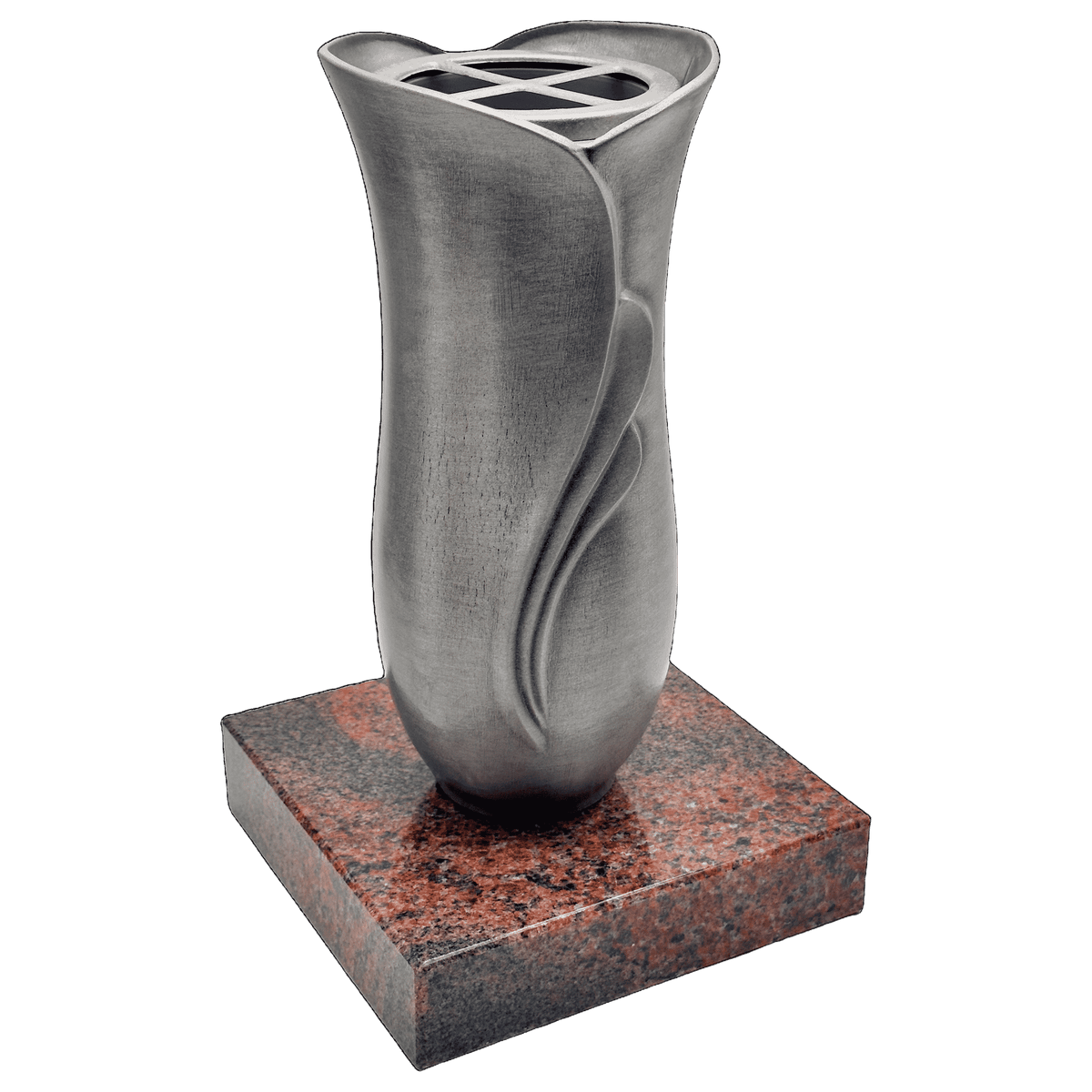 Aluminium Grabvase 98720 mit Granitsockel Multicolor