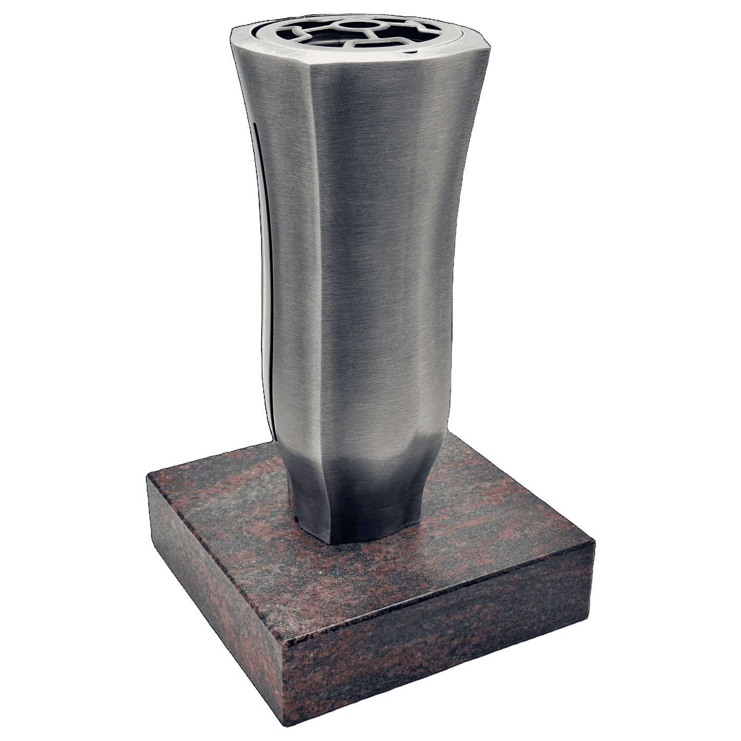 Grabvase 98733 aus Aluminium auf Granitsockel Aurindi
