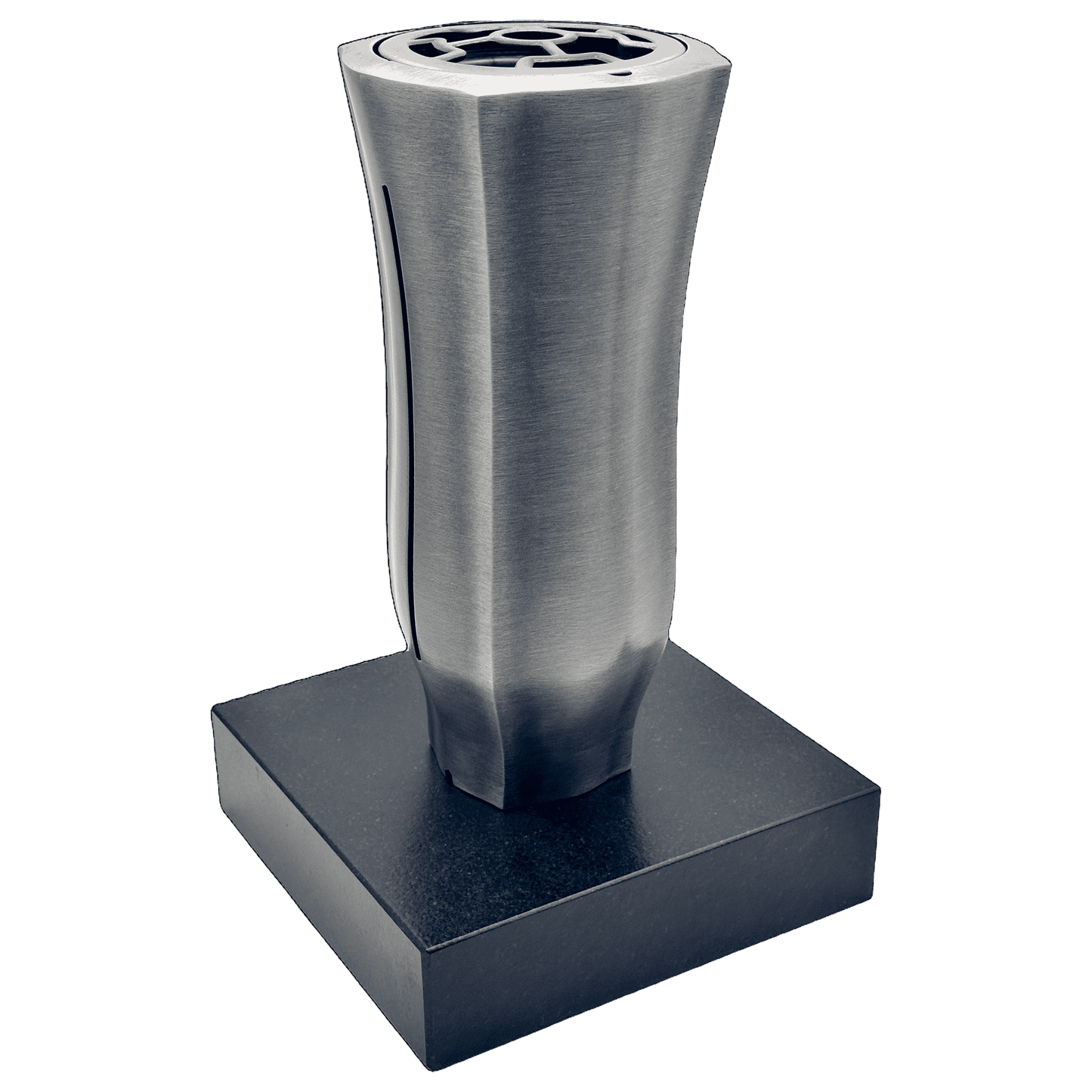 Grabvase 98733 aus Aluminium auf Granitsockel Black