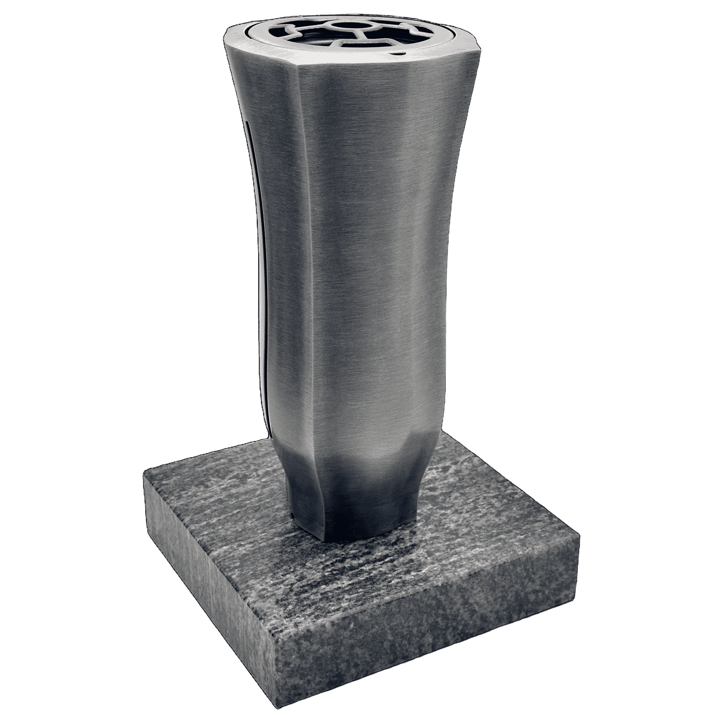 Grabvase 98733 aus Aluminium auf Granitsockel Orion