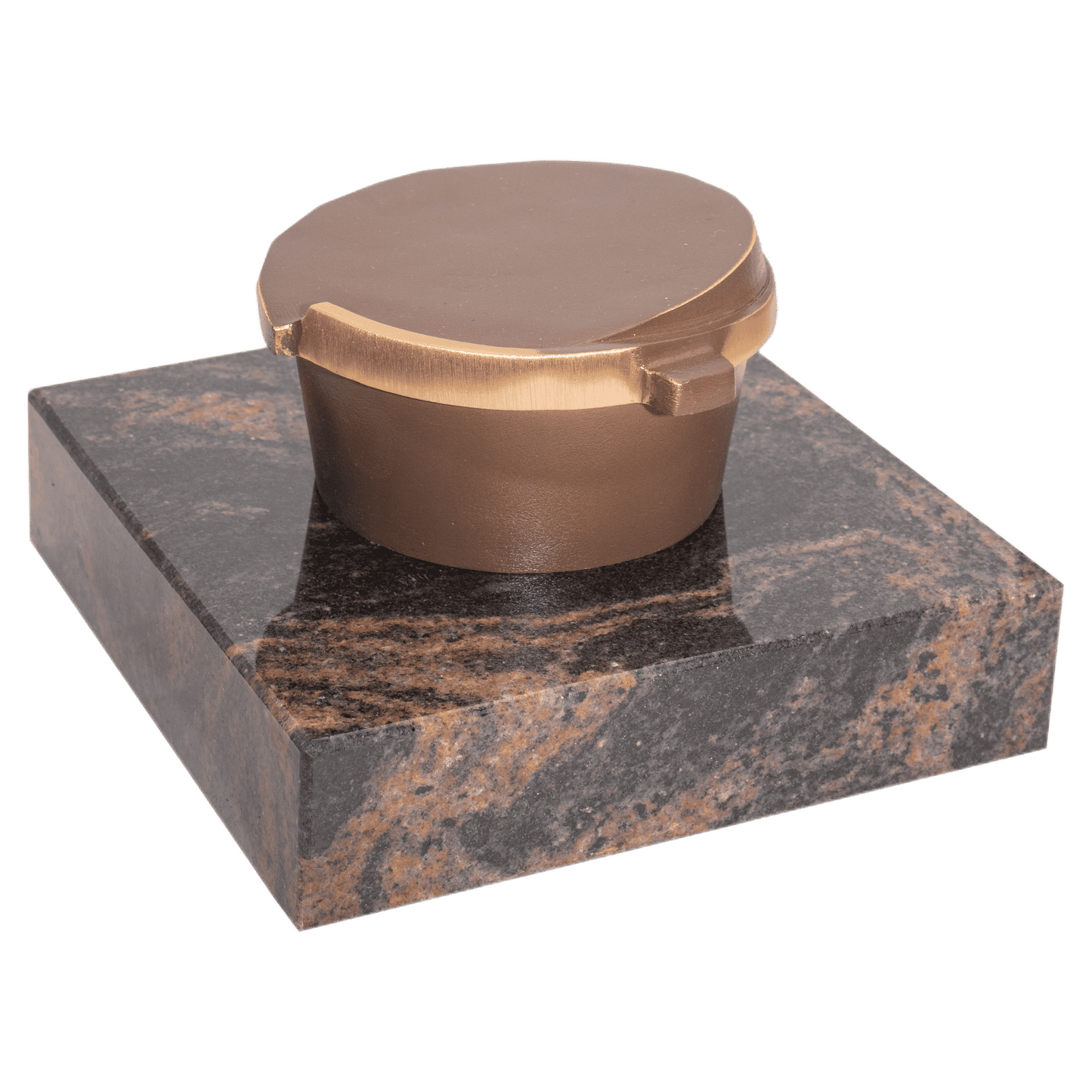 Weihwasserkessel 59001 aus Bronze auf Granitsockel Aurindi