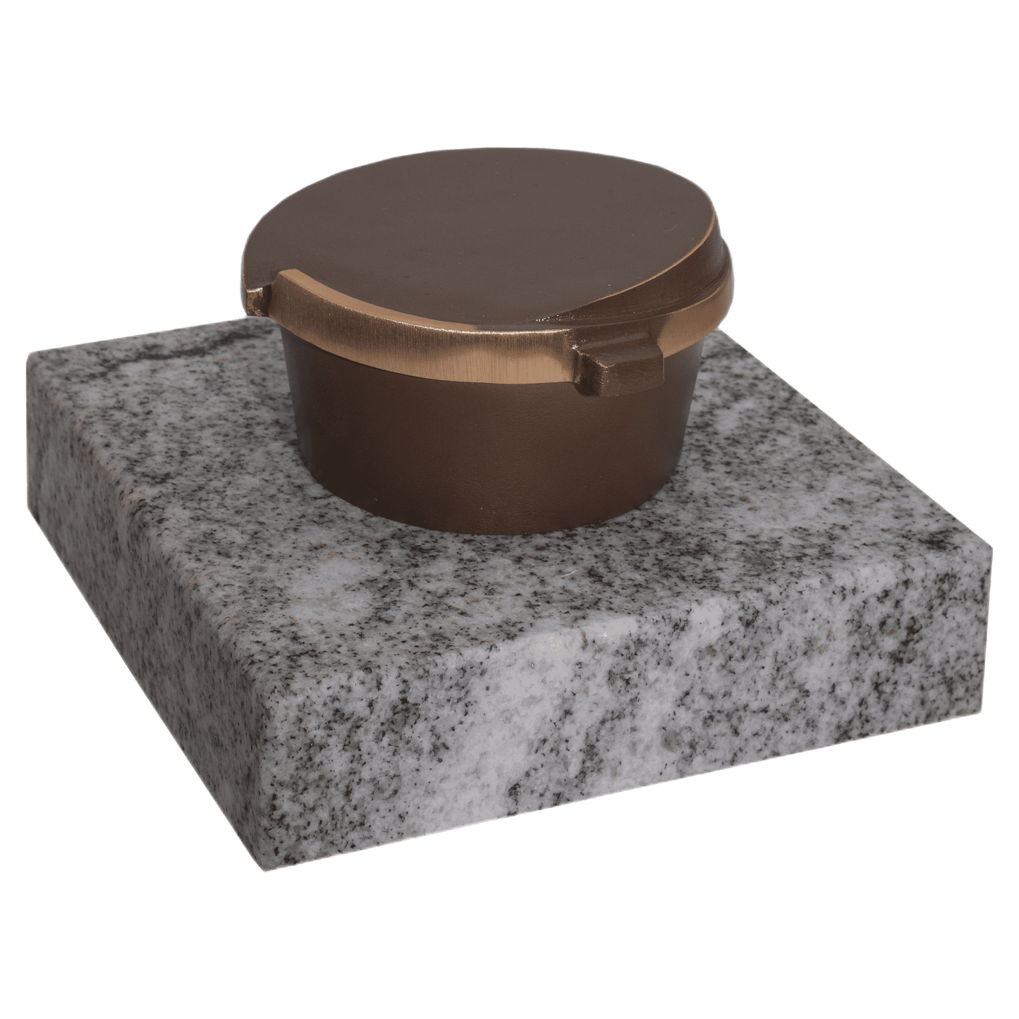 Weihwasserkessel 59001 aus Bronze auf Granitsockel Viscont White